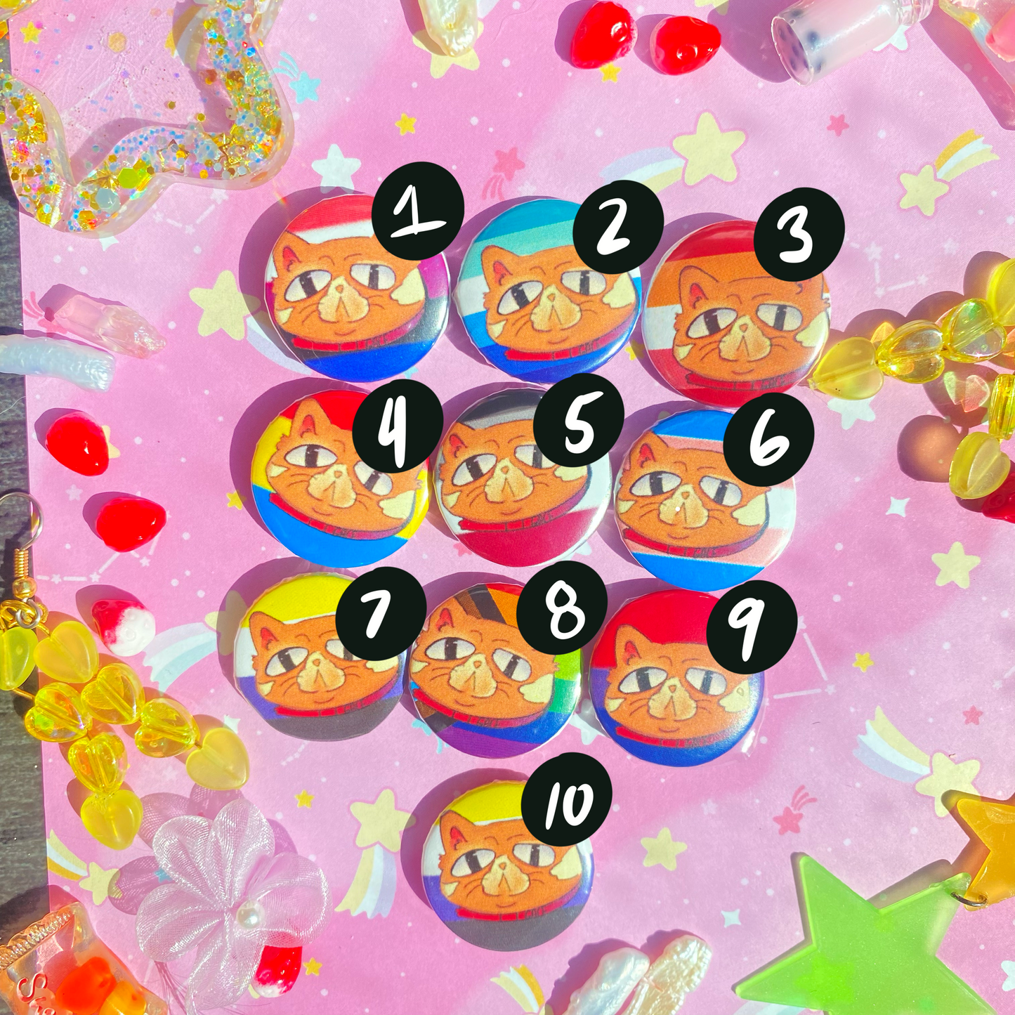 Garfield Pride Buttons