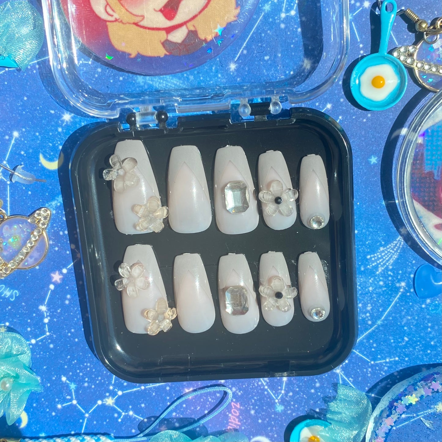 Diamond Flower Nail Set