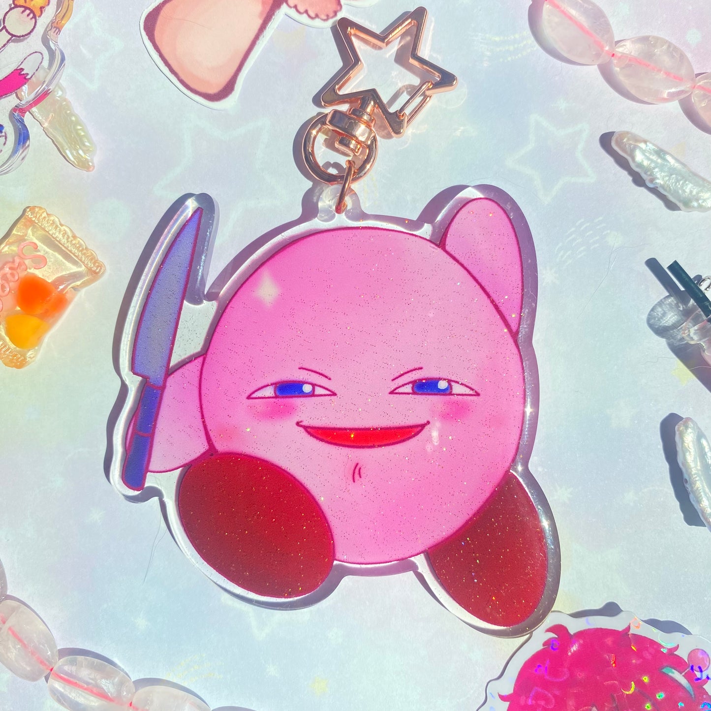 Knife Kirby 🌸 Acrylic Keychain