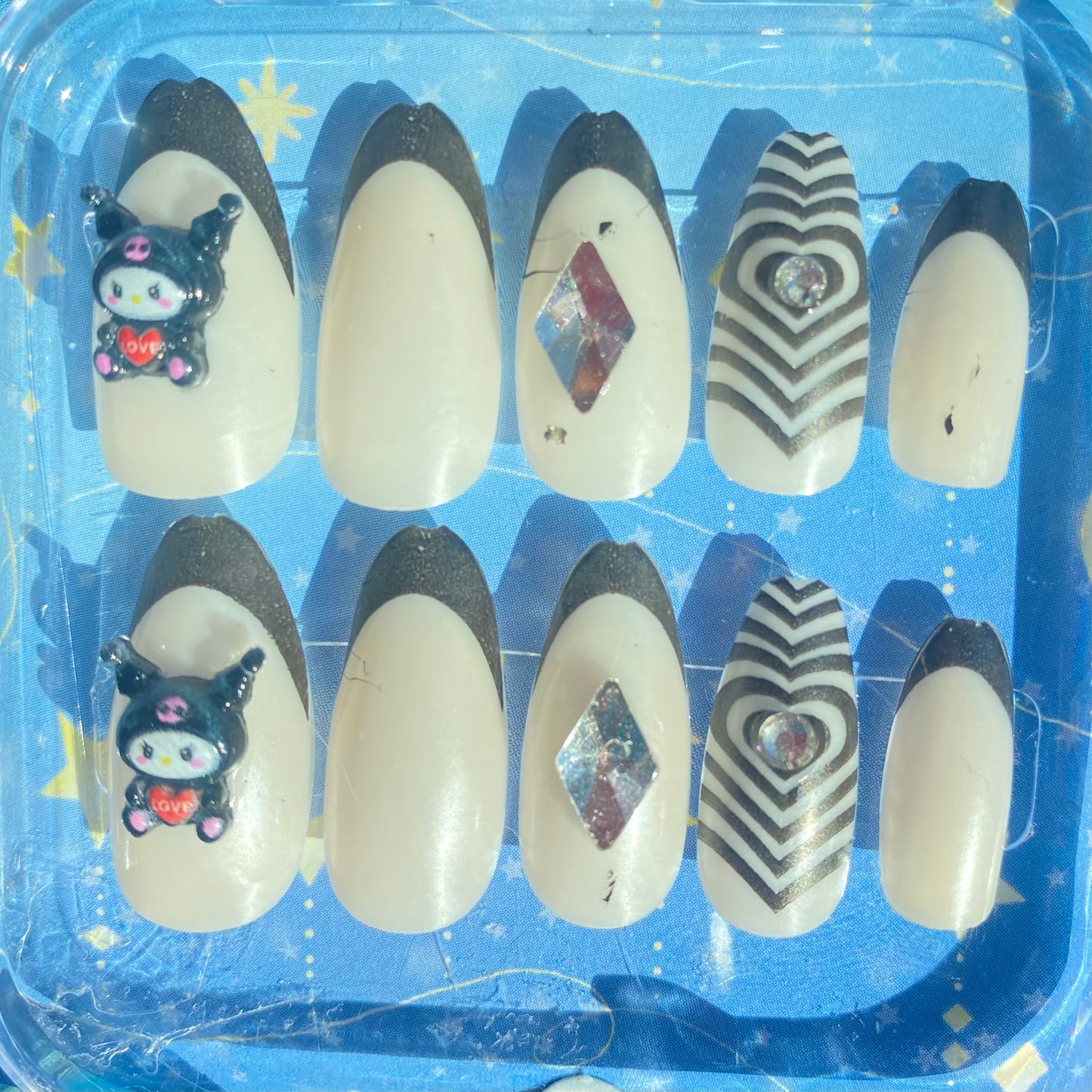 Black Kuromi Nail Set