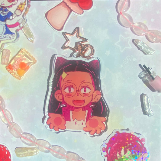 Zippy Cat Cafe 🌸 Acrylic Keychain