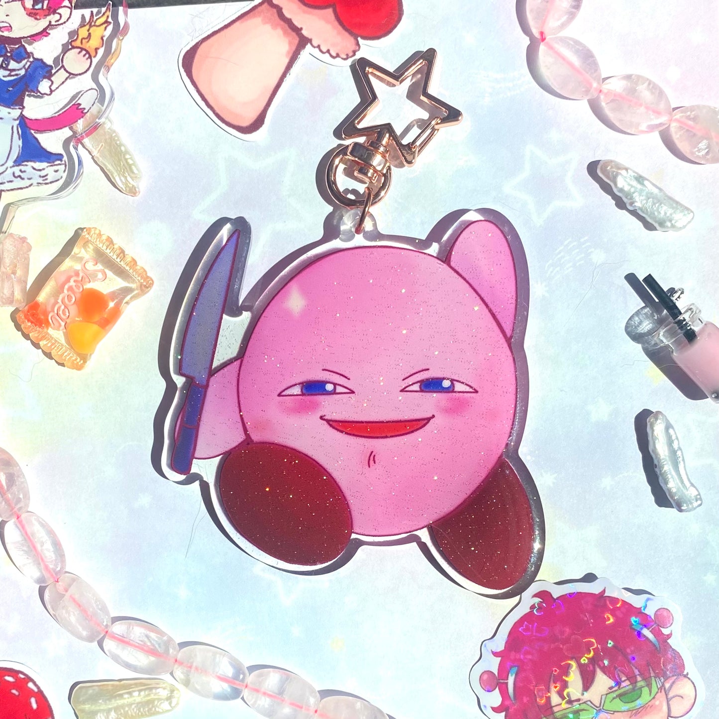 Knife Kirby 🌸 Acrylic Keychain