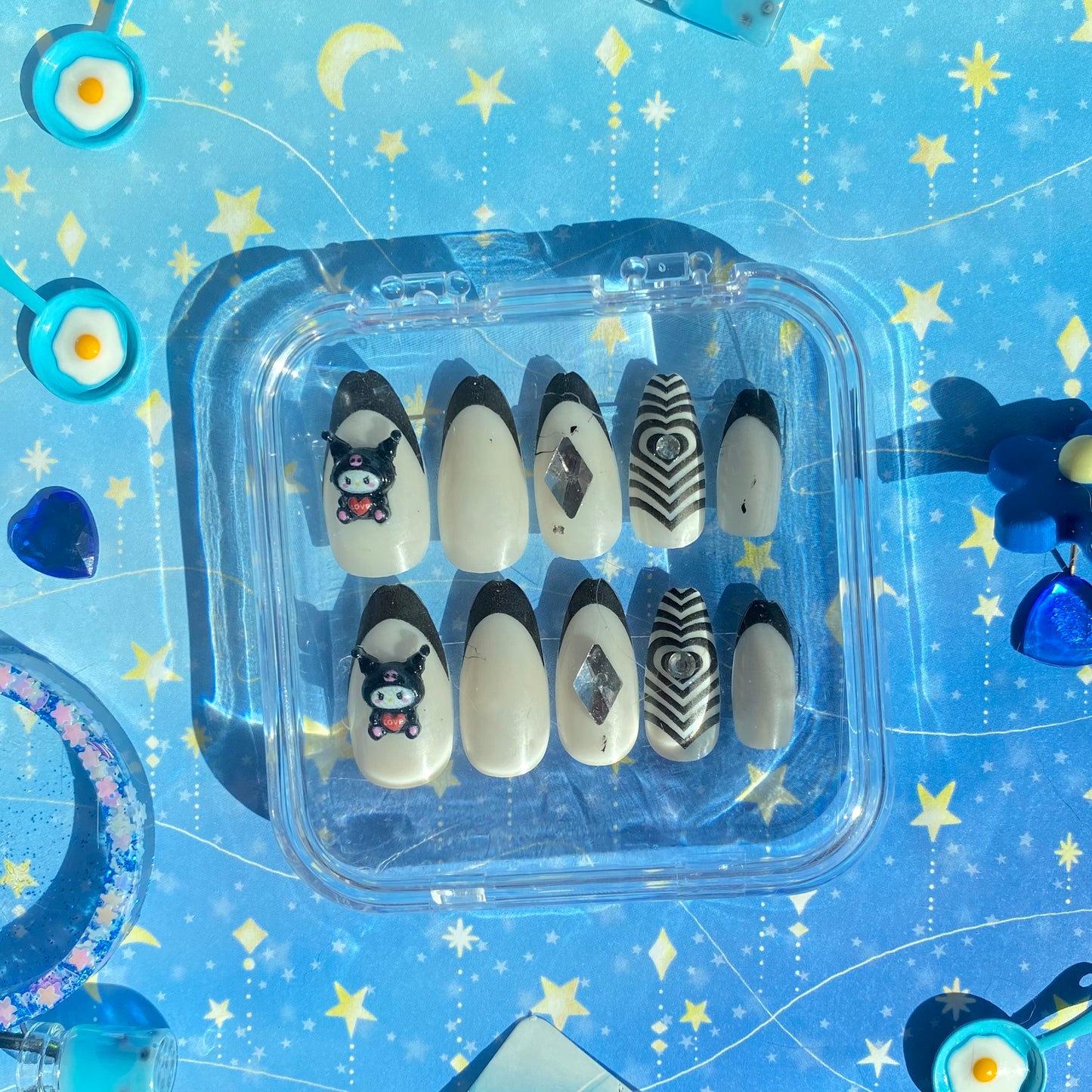 Black Kuromi Nail Set