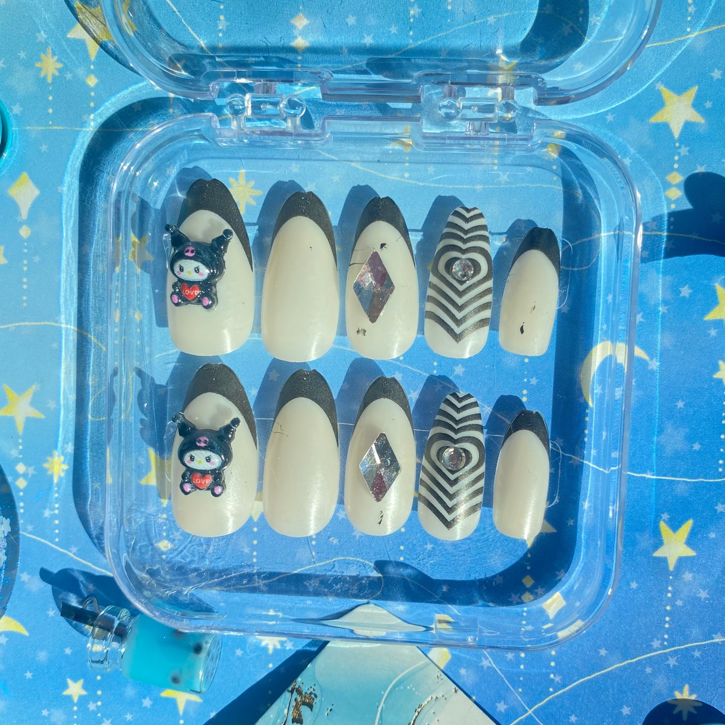 Black Kuromi Nail Set